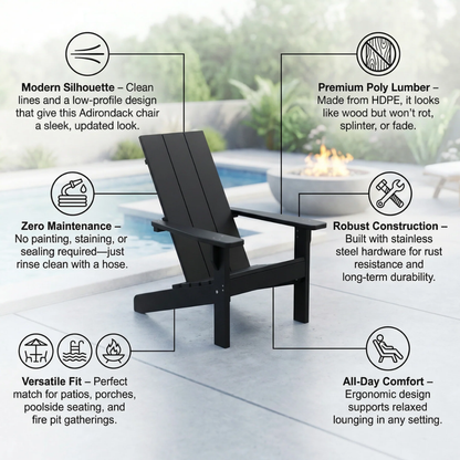 House Blend Decor Poly Modern Adirondack Chair